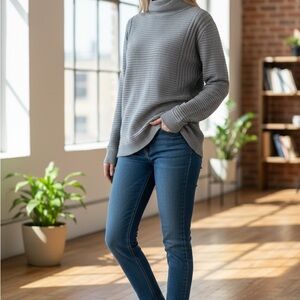 VINCE CAMUTO XS grey mock turtle neck sweater cozy fashion deals sales bargains